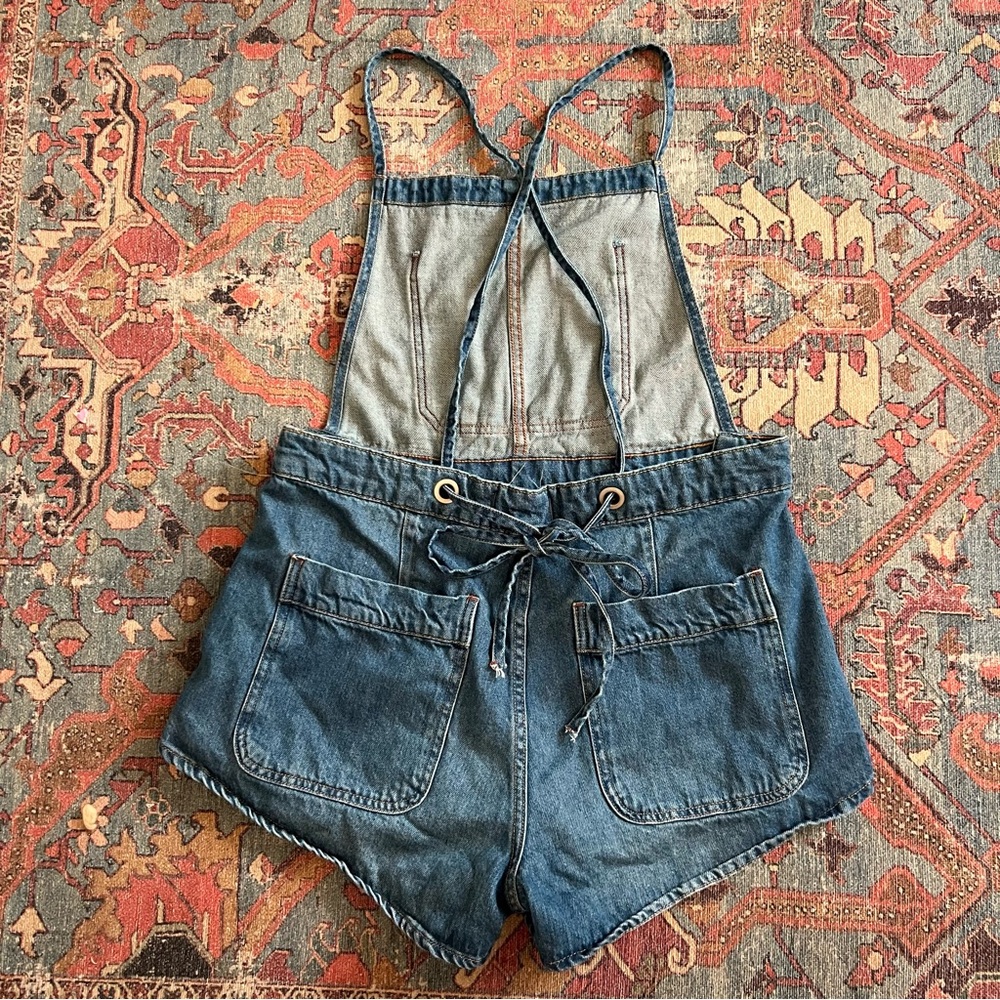 Free People We the Free Canyondland Shortalls Denim Overalls